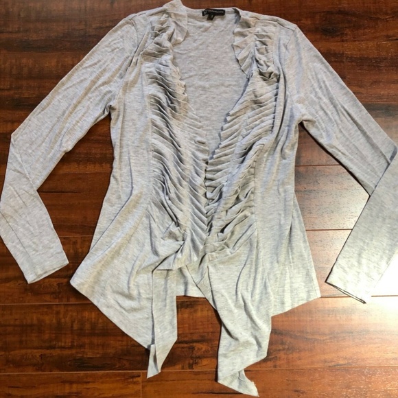 GRASS Collection Light Gray Ruffle Draping Jacket - Picture 7 of 10